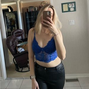 Deep Blue Lacey Bra Top